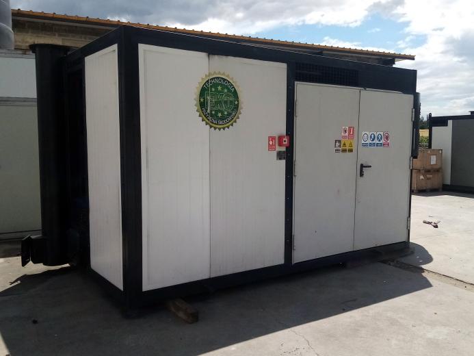 Mobilna kotłownia kontenerowa MAC-170 o mocy 502 kW na pellet i zrębkę