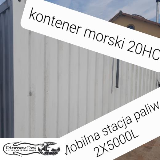 Mobilna stacja paliwowa 10 000 l w kontenerze 20HC – dwupłaszcz 2×5 000 l