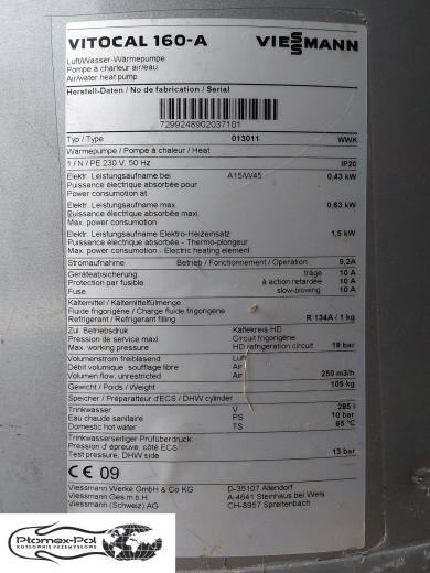 Pompa ciepła C.W.U. Viessmann Vitocal 160-A 285L | Używana, Sprawna