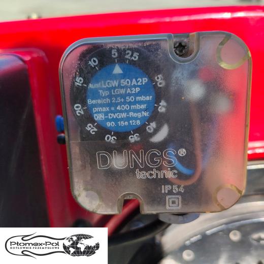 Presostat gazu DUNGS technic IP54 (2.5 - 50 mbar) - palnik przemysłowy Weishaupt.