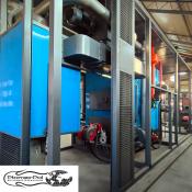 Mobilna kotłownia kontenerowa MAC 700 - 1250 kW firmy Płomex-Pol w trakcie montażu