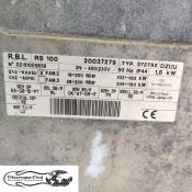 Tabliczka znamionowa używanego palnika gazowego Riello RS 100 o mocy 232-1163 kW Plomex-Pol