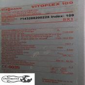 Tabliczka znamionowa kotła Viessmann Vitoplex 100 o mocy 1120 kW z parametrami technicznymi w ofercie Płomex-Pol