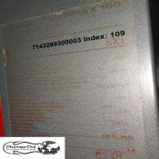 Tabliczka znamionowa kotła przemysłowego Viessmann Vitoplex 100 o mocy 1400 kW, pokazująca numer seryjny oraz kluczowe dane techniczne.