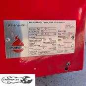 Tabliczka znamionowa używanego palnika gazowego Weishaupt G3/1-E ZD o mocy 90-630 kW Płomex-Pol