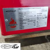 Używany palnik gazowy Weishaupt G40 2 ZM 500-3400 kW – dane techniczne na tabliczce znamionowej, kotłownie przemysłowe Płomex-Pol.