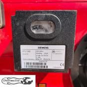 Tabliczka znamionowa automatu Siemens LFL1.322 zainstalowanego na palniku Weishaupt G5/1-D o mocy 175-940 kW.