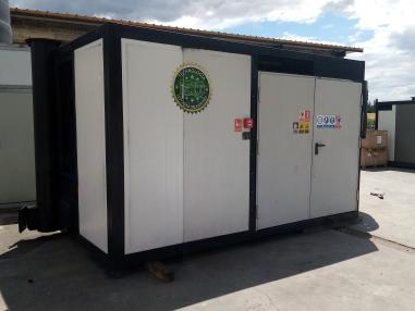 Mobilna kotłownia kontenerowa MAC-170 o mocy 502 kW na pellet i zrębkę